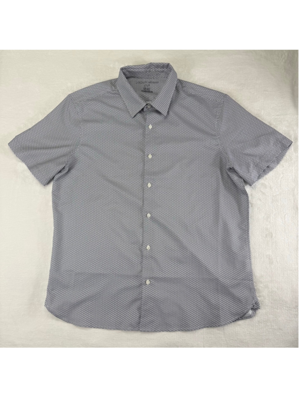 Men's Perry Ellis Casual Button Down Shirt XL Black White Geometric Pattern